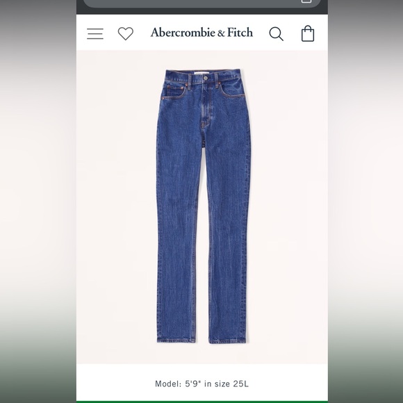 Abercrombie & Fitch The 90s Slim Straight Ultra High Rise - Size 25 R - Picture 6 of 6